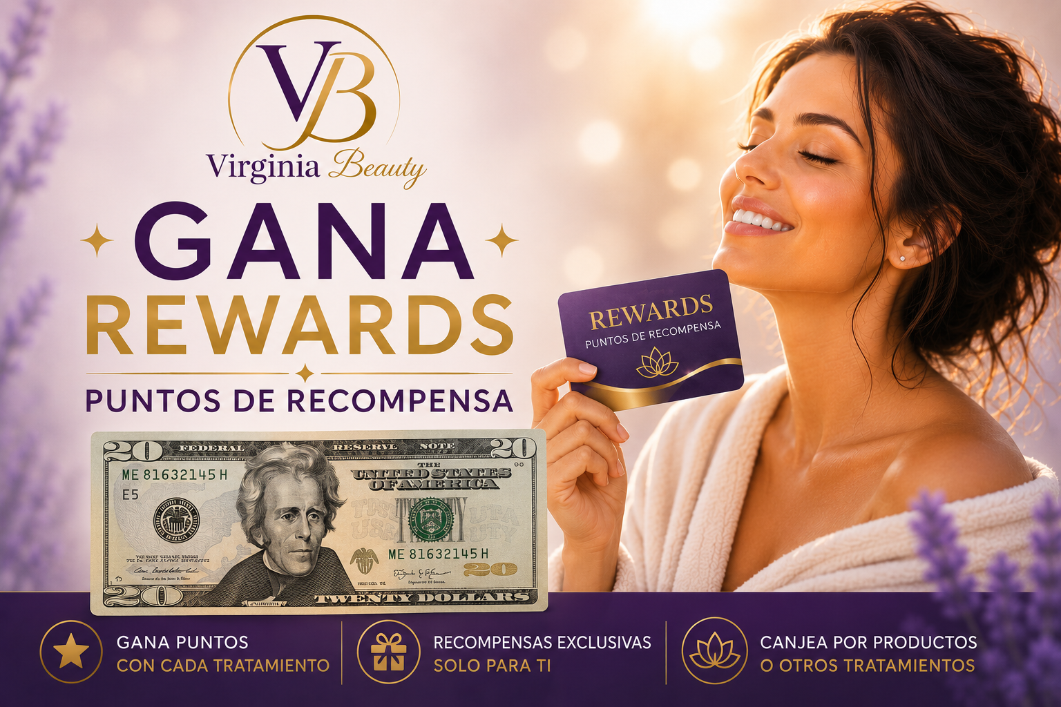 Gana Rewards — puntos de recompensa Virginia Beauty Pro