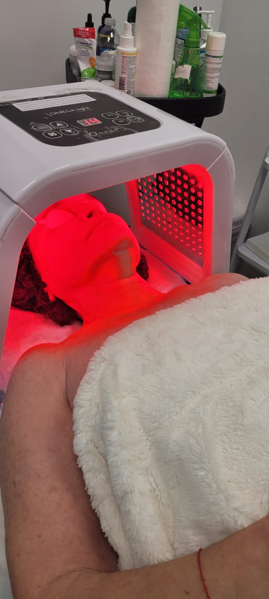 Terapia de luz LED roja facial