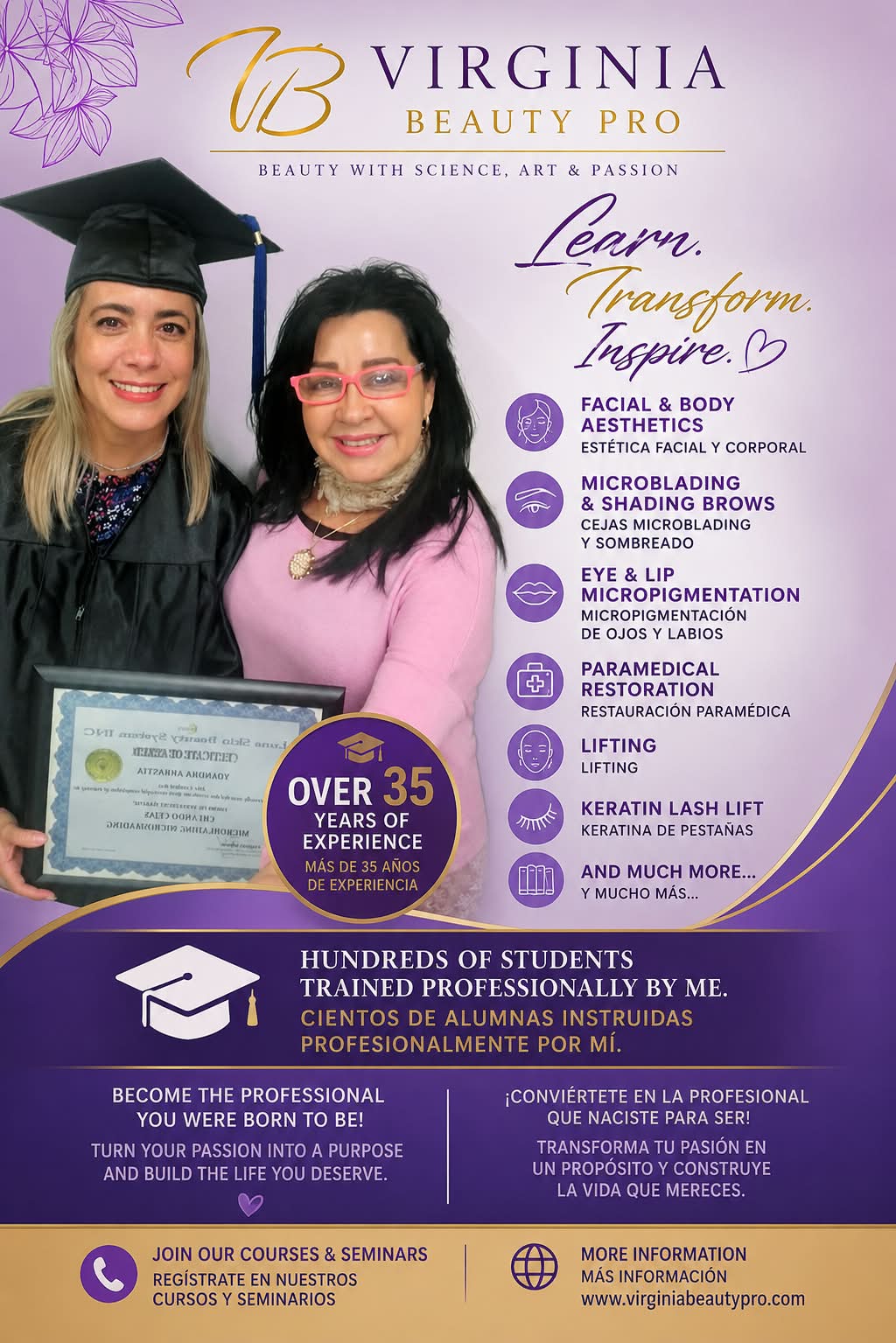 Cursos y seminarios de estética impartidos por Virginia García J.