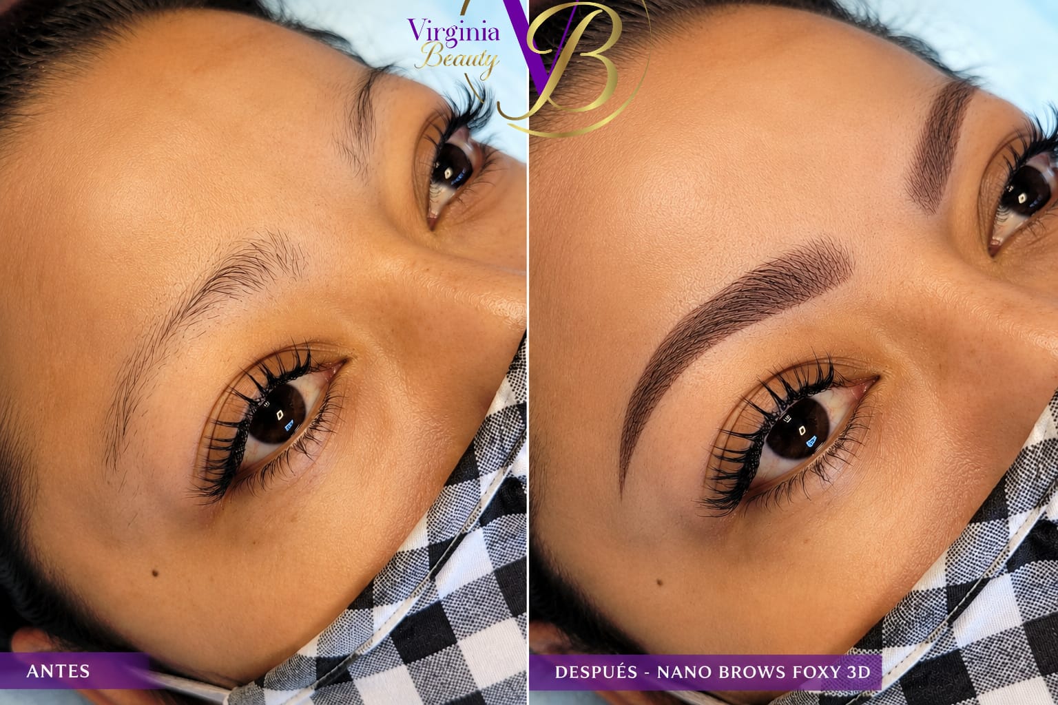 Nano Brows Foxy 3D antes y después